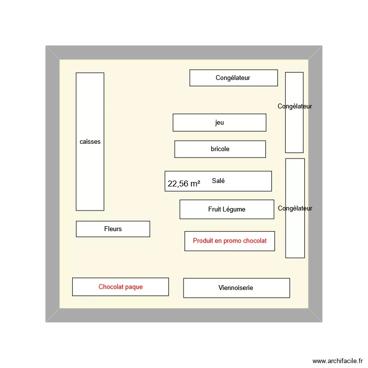lidl. Plan de 1  et 23 m²