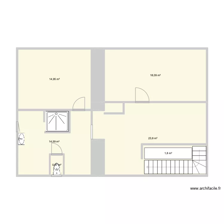 Douche Martine. Plan de 