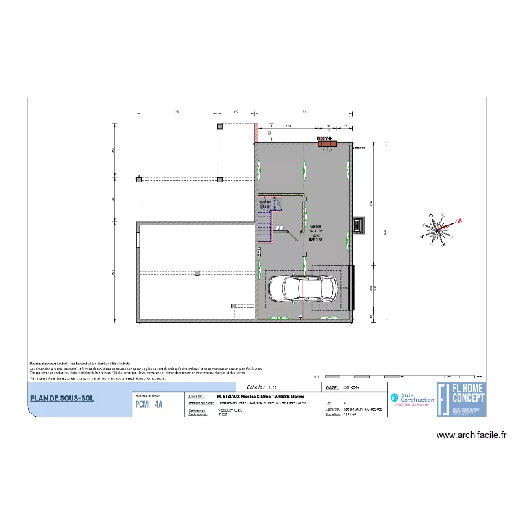 MAISON VIGOULET SOUS SOL. Plan de 