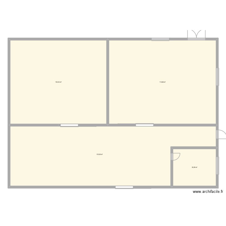 Hangar Vente Directe. Plan de 4 pièces et 370 m2