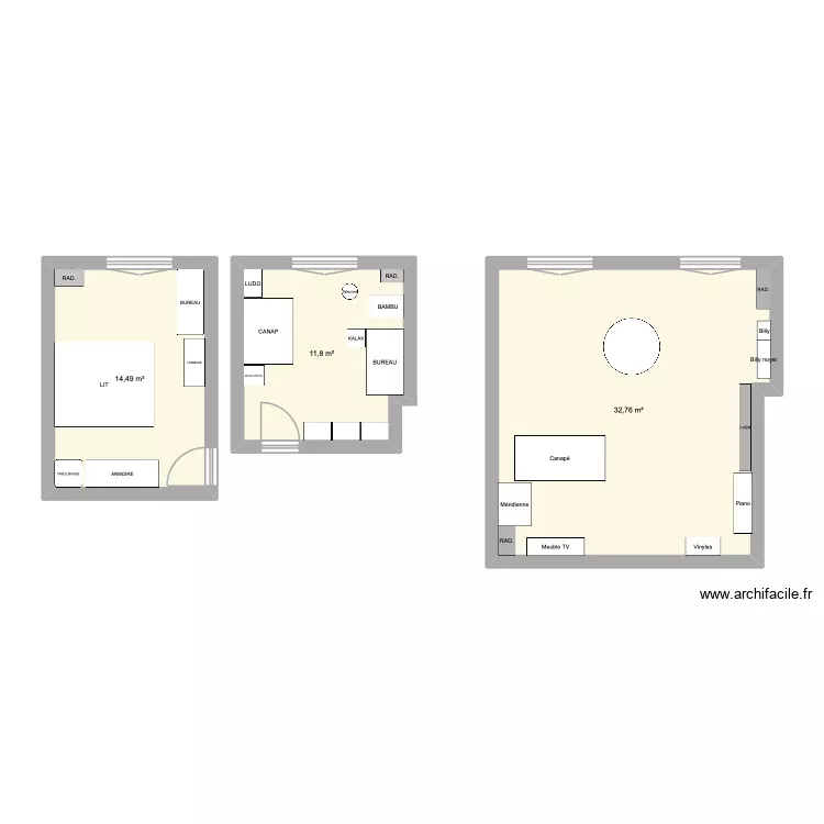 APPART DOUD. Plan de 3 et 59 m² APPART DOUD. Plan de 3 et 59 m²