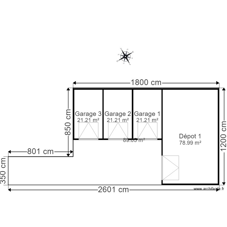 Virginal Garages 1.2. Plan de 5 pièces et 385 m2