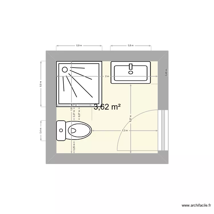 Parter_baie1. Plan de 1 et 4 m² Parter_baie1. Plan de 1 et 4 m²