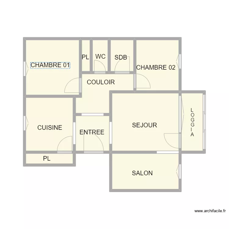 DIOCESE NIMES ZUP. Plan de 12  et 33 m²