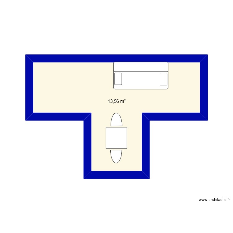 test. Plan de 1 pièce et 14 m2