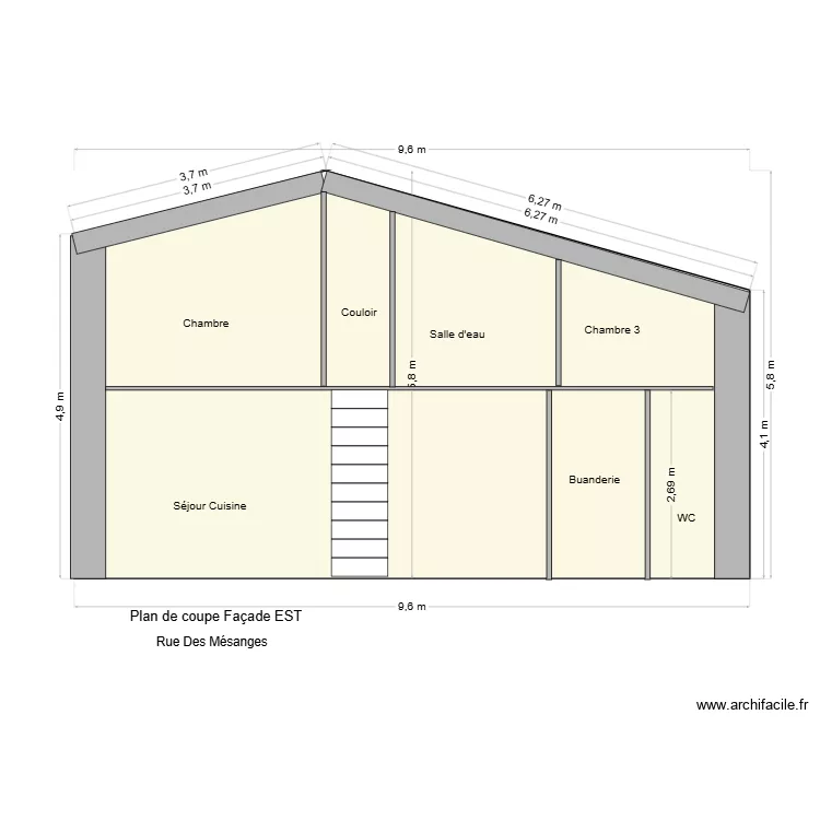 façade Est. Plan de façade Est. Plan de