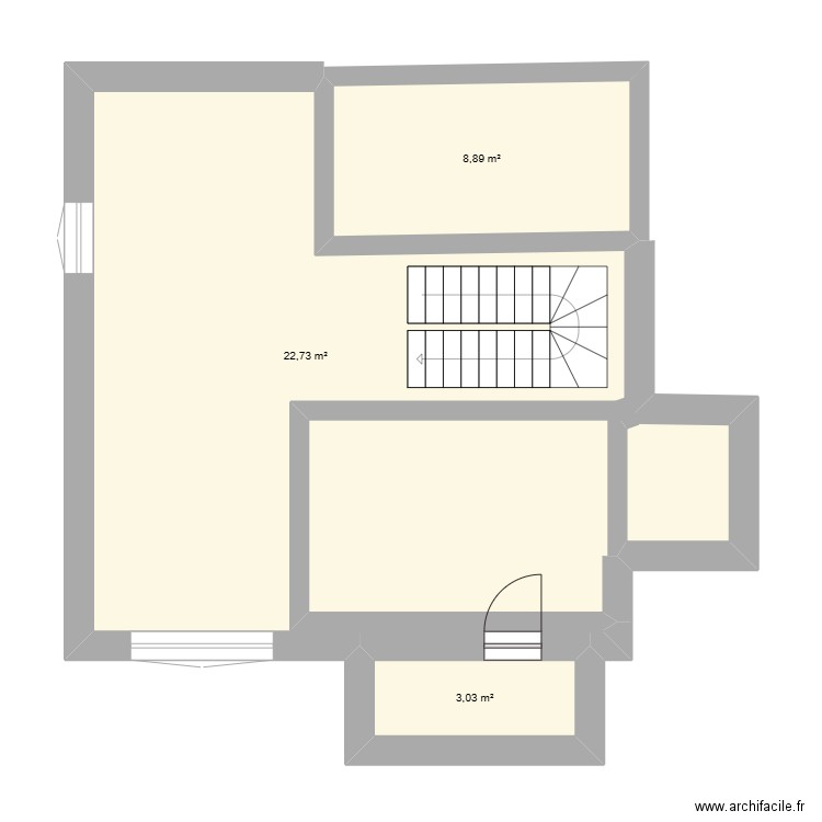 SERINETTE. Plan de 3 pièces et 46 m2