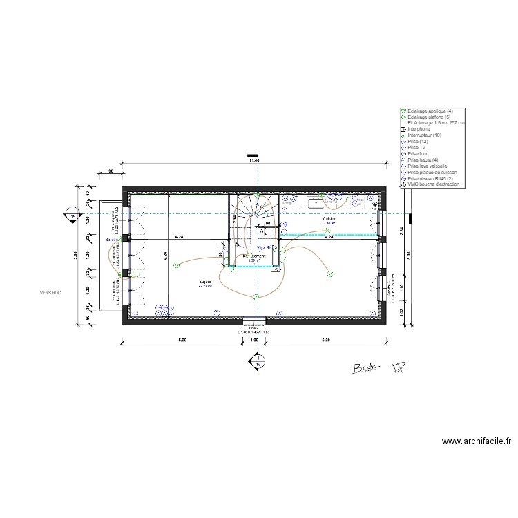 SENG 1 ER ETAGE. Plan de 0 pièce et 0 m2