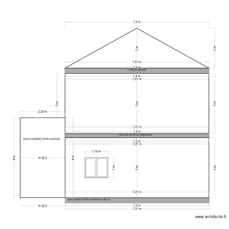 coupe façade GAUCHE V2. Plan de 0 pièce et 0 m2