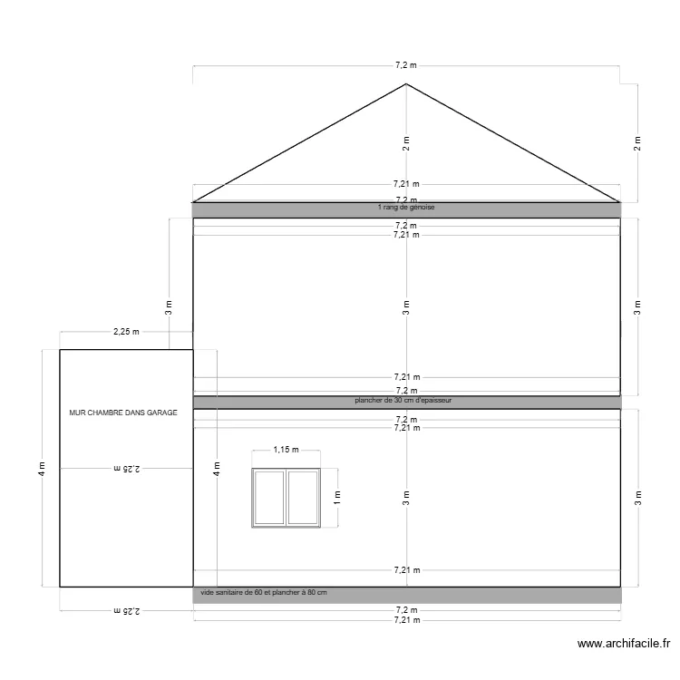 coupe façade GAUCHE V2. Plan de coupe façade GAUCHE V2. Plan de