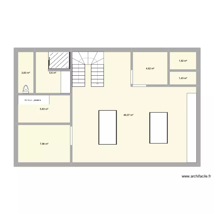 maison maitre. Plan de 8 pièces et 76 m²