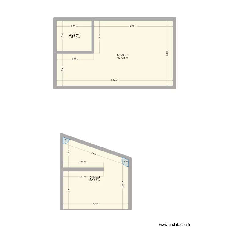 PLAN STUDIO + COUPE. Plan de 3 et 31 m² PLAN STUDIO + COUPE. Plan de 3 et 31 m²