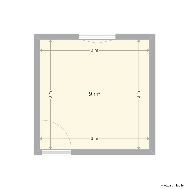 CHAMBRE 3 SCRAP. Plan de 1 pièce et 9 m2