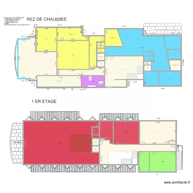 Centre Kriegel Valrimont. Plan de 38  et 1383 m²