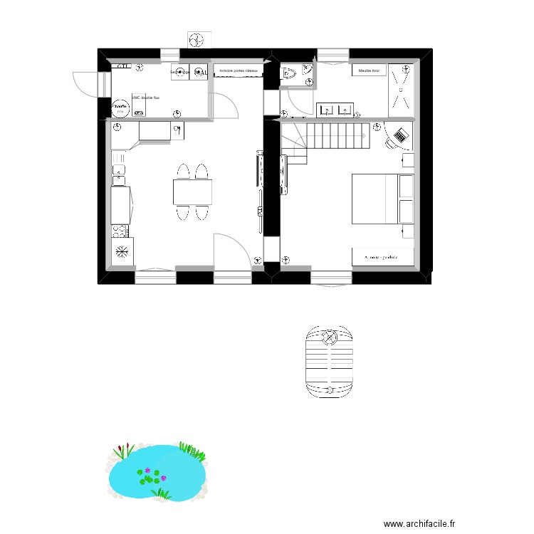 wc dans sdb et chambre 24072025. Plan de 0 pièce et 0 m2