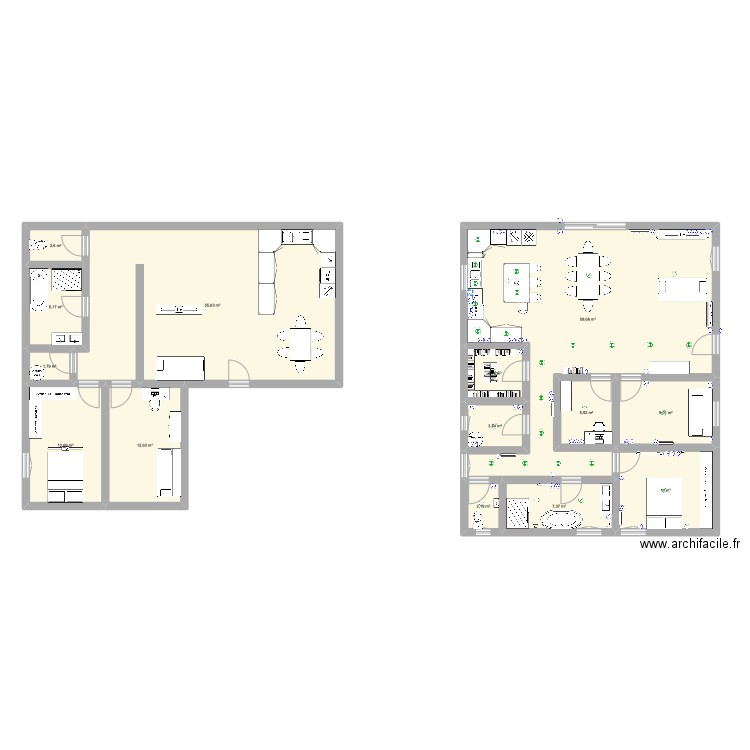 Maison QL3. Plan de 14 pièces et 192 m2