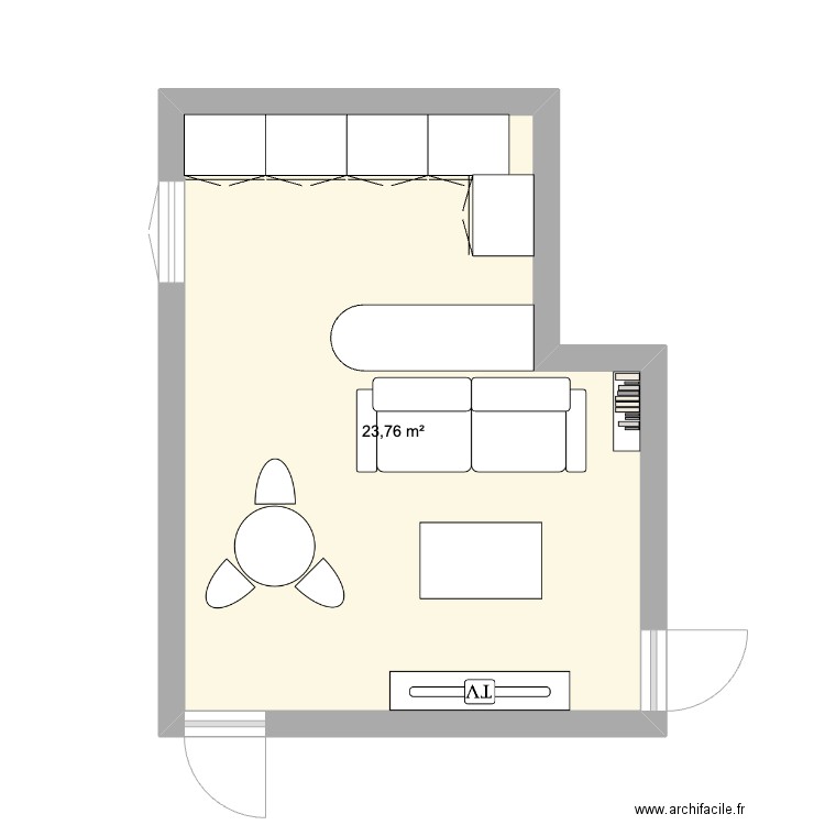 cuisine salon. Plan de 0 pièce et 0 m2