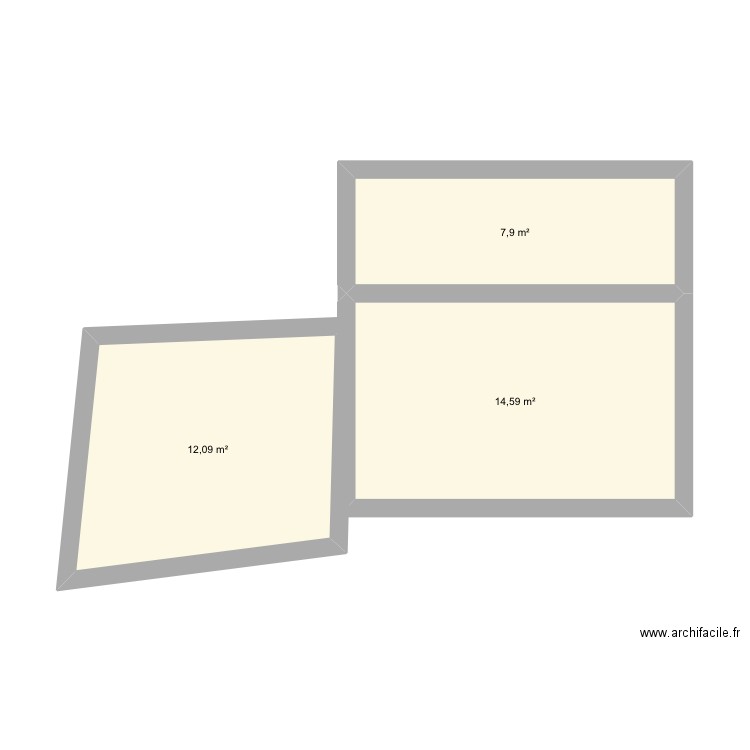 Lama2. Plan de 3 pièces et 35 m2
