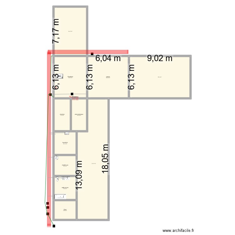 Louchart. Plan de 11 pièces et 292 m2