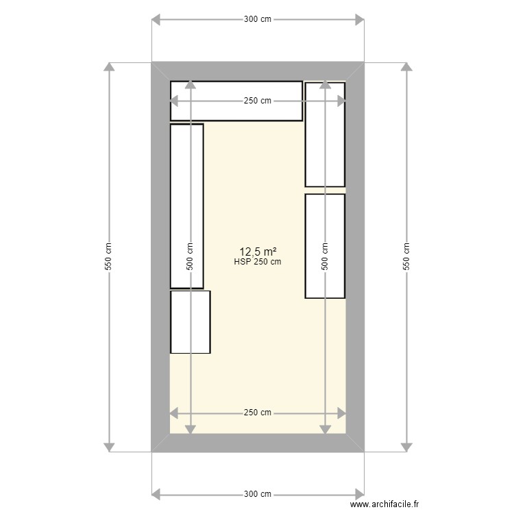 Garage. Plan de 1 pièce et 13 m2
