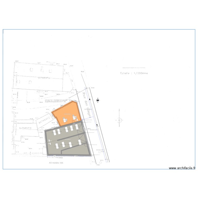 plan de masse APRES V2. Plan de 3 pièces et 174 m2