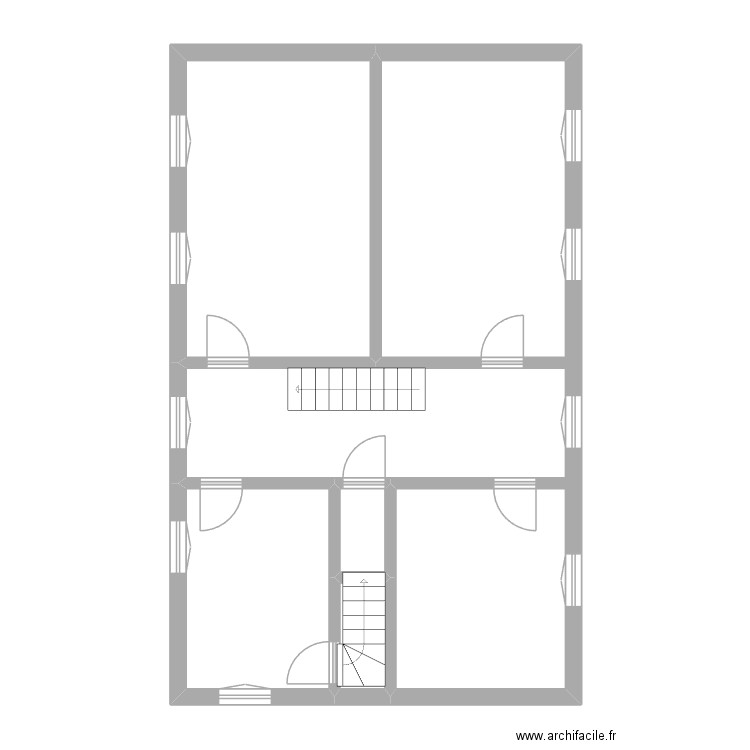 premier étage fosse. Plan de 5 pièces et 80 m2