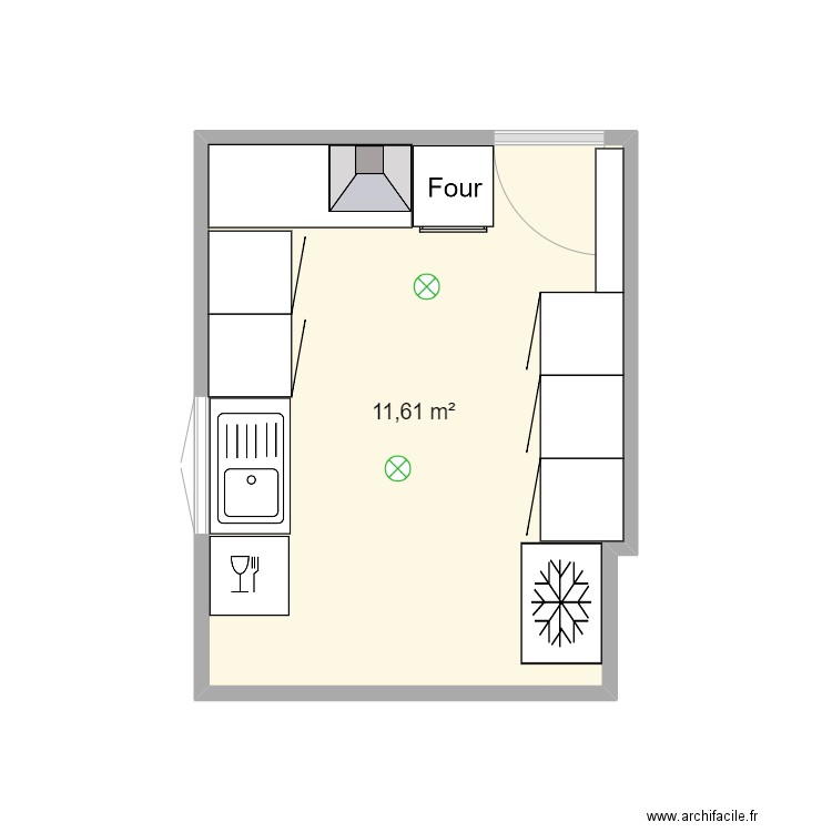 Cuisine saint thurien . Plan de 1 pièce et 12 m2