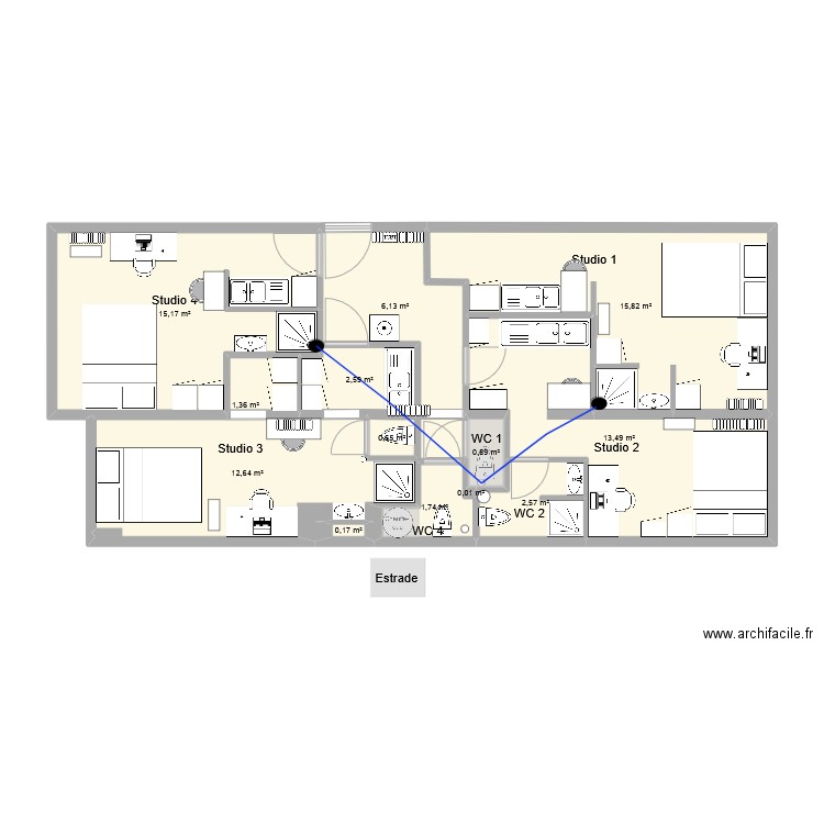 CG ST HERBLAIN CHARENTE VF. Plan de 13 pièces et 73 m2