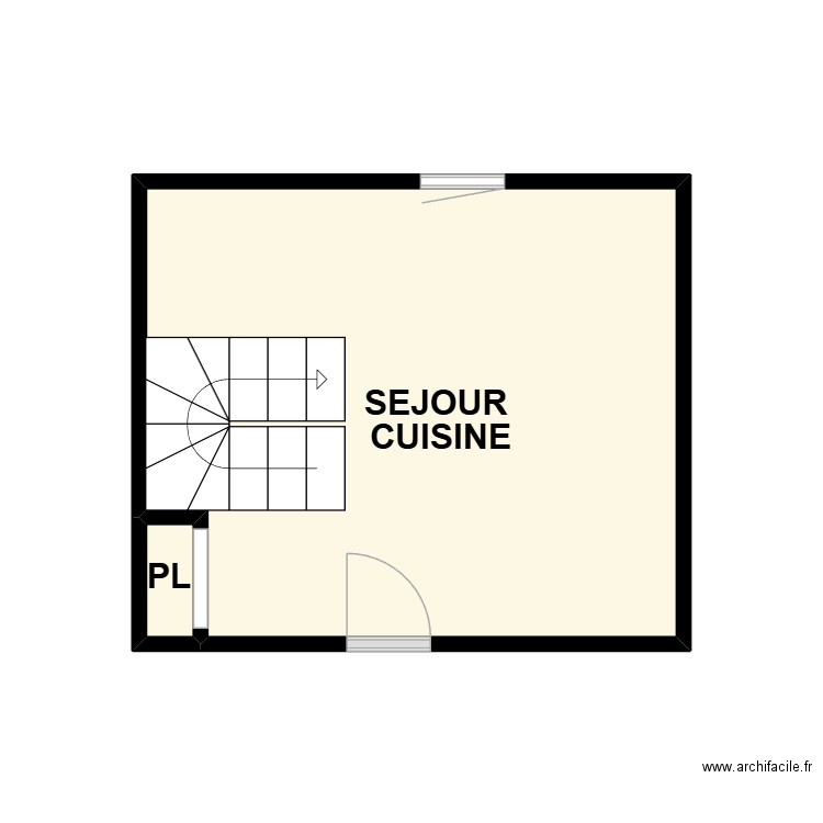 PLAN RDC NIMES FRANCOIS 1ER AM. Plan de 2 pièces et 12 m2