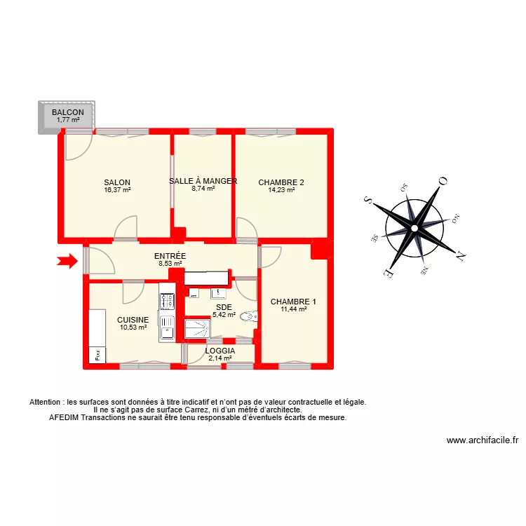 BI 31984. Plan de 19 pièces et 107 m²