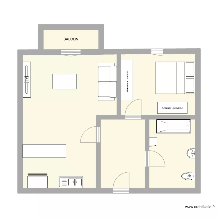 skywalker. Plan de 5  et 56 m²