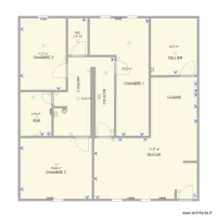 TILLIER - appart. Haut - Couloir, WC, Chambre 2