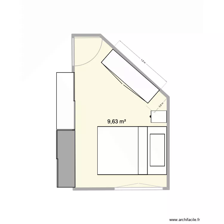 ALINE CHAMBRE 2. Plan de 1 et 10 m² ALINE CHAMBRE 2. Plan de 1 et 10 m²
