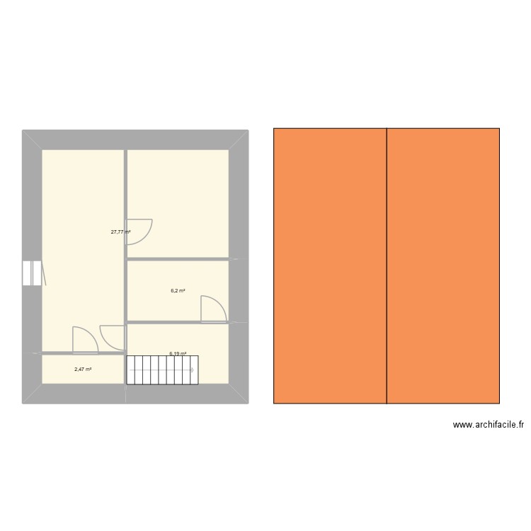 21-La Rennelaie R+1. Plan de 4 pièces et 43 m2