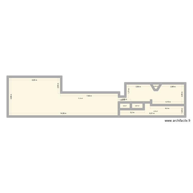 oui. Plan de 5 pièces et 82 m2