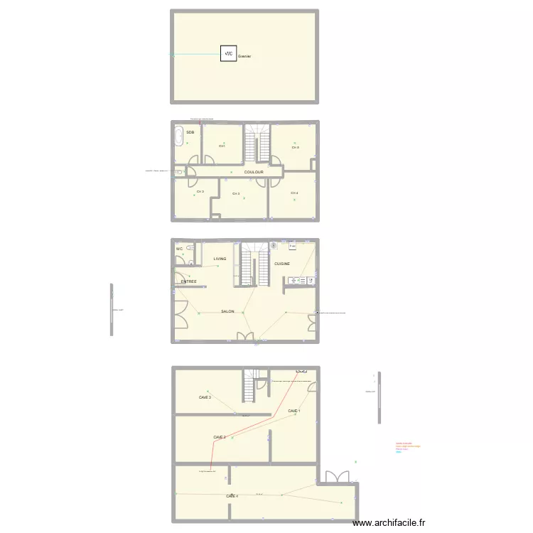 BLIN-BACHES. Plan de 