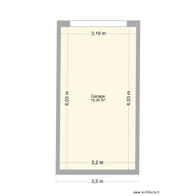 GARAGE 1. Plan de 1 pièce et 19 m2