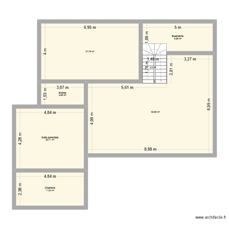 Plan 1. Plan de 7 pièces et 128 m2