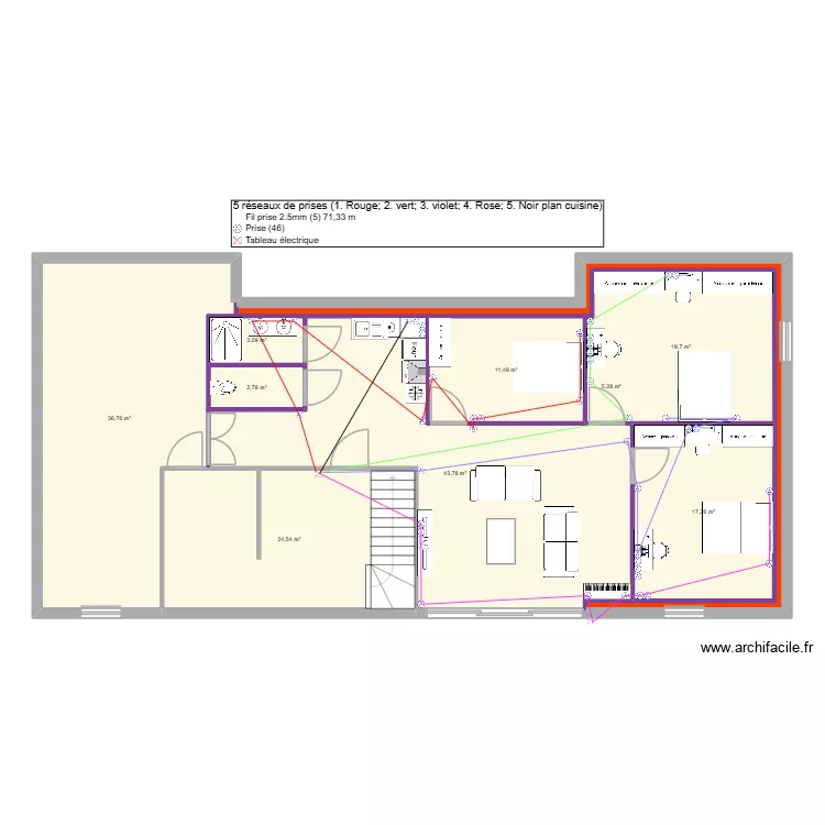 Laurent & Jess Prises. Plan de 9  et 165 m²