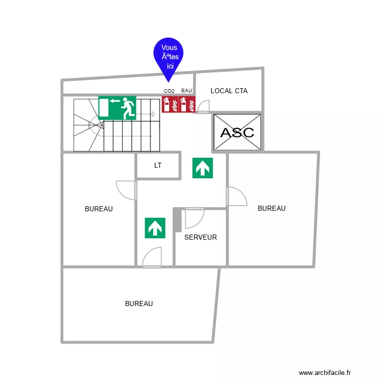 PLAN CIAS 2E ETAGE. Plan de 8 pièces et 38 m²
