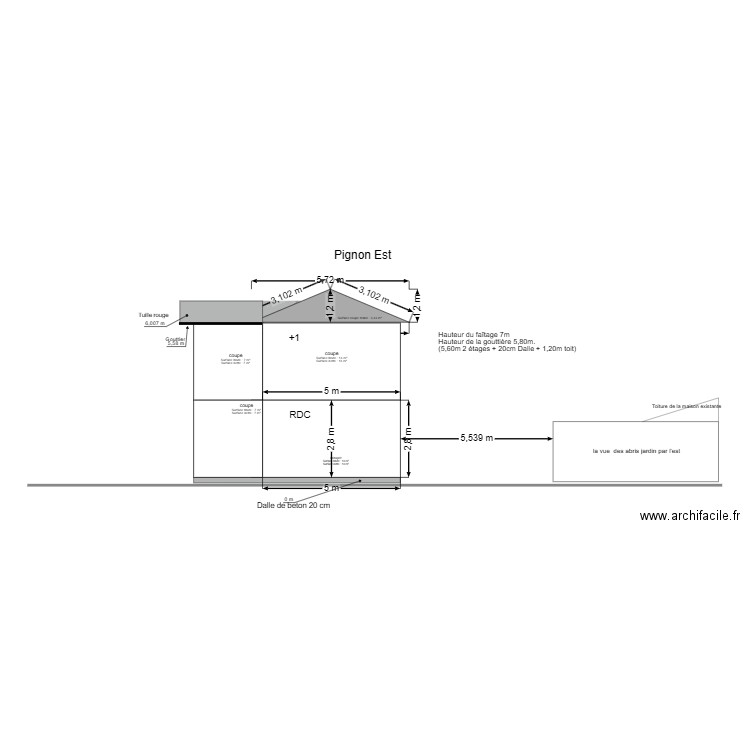 Pignon esttttt. Plan de 0 pièce et 0 m2