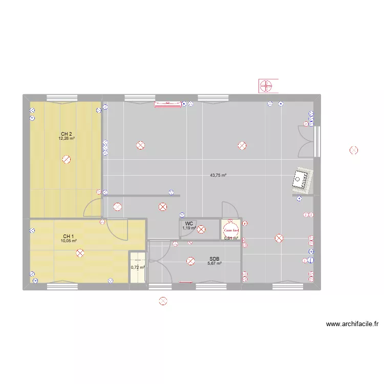 Maison St Aunis Electricité repérage. Plan de Maison St Aunis Electricité repérage. Plan de