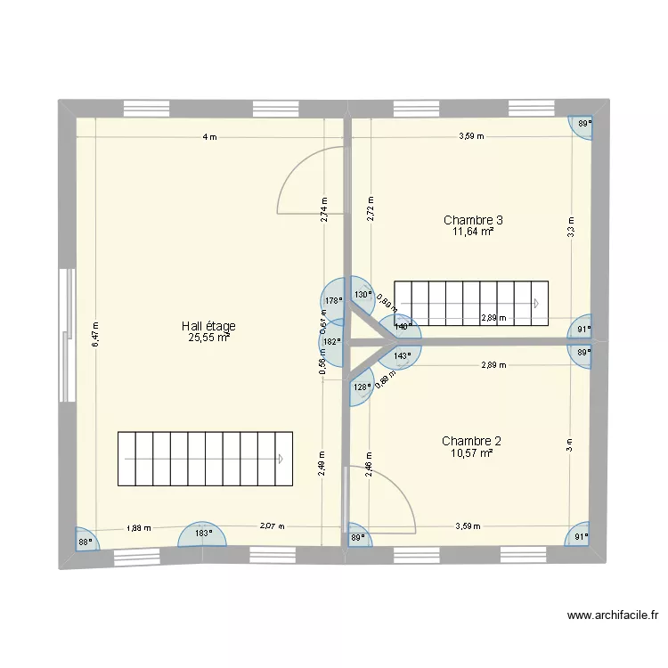 1er &eacute;tage. Plan de 5  et 48 m²
