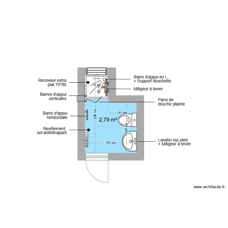 Projet MAGRI. Plan de 1  et 3 m²