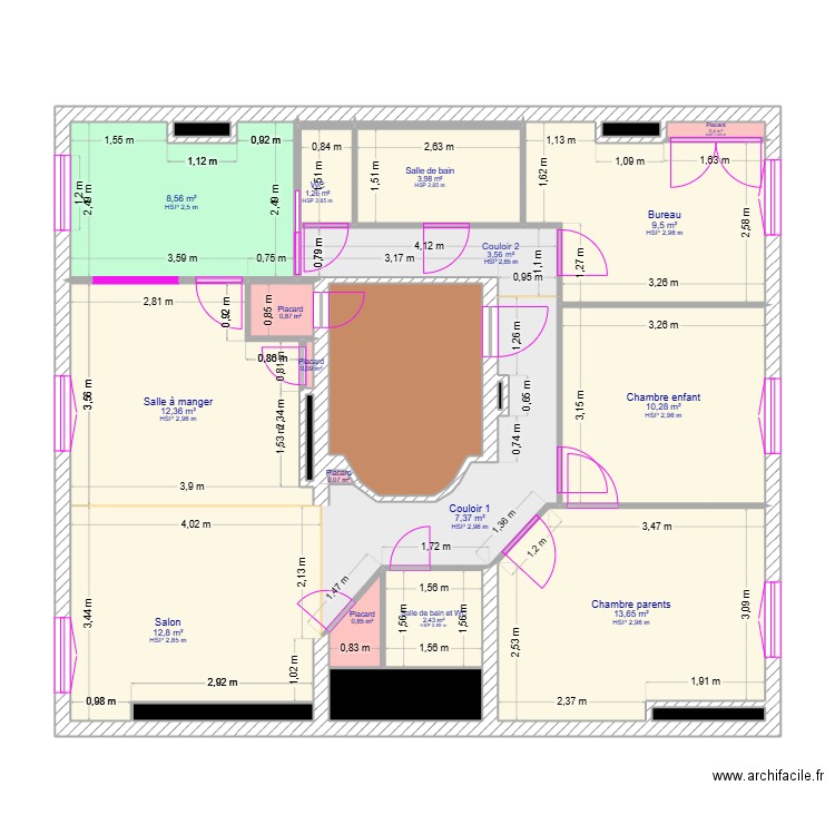 Appart 117 new. Plan de 26 pièces et 100 m2