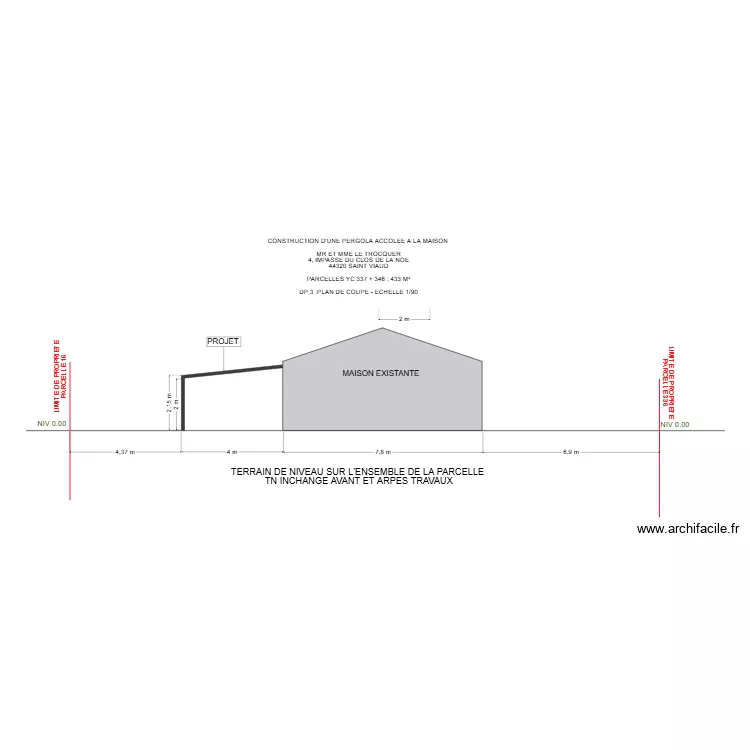 DP 3 LE TROCQUER. Plan de 