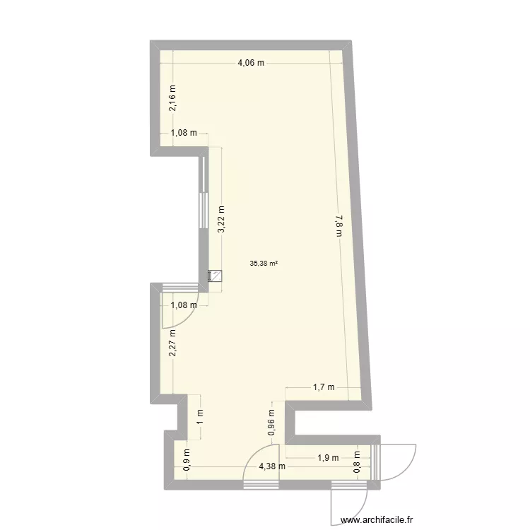 salon st etienne. Plan de 1  et 35 m²