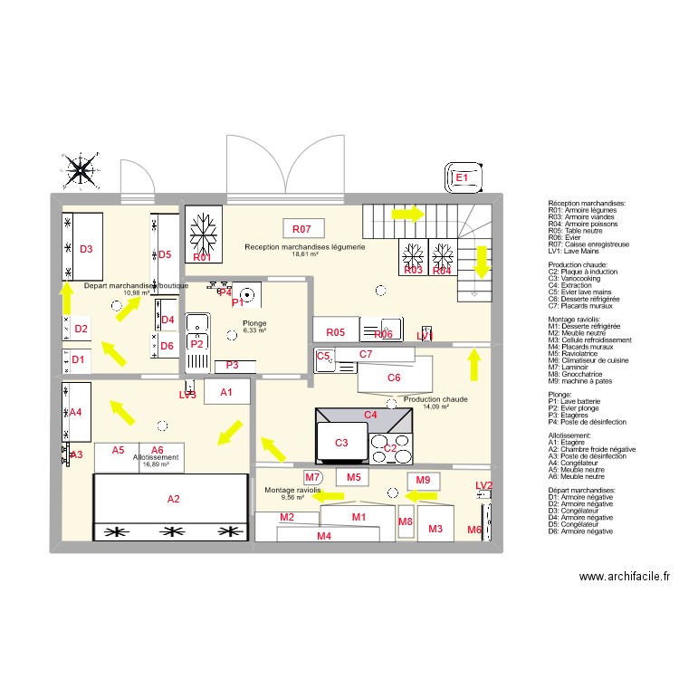 RDC PRODUITS FINIS. Plan de 6 pièces et 76 m2