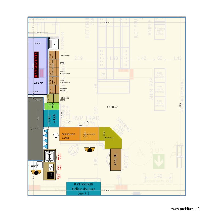 Lyon Montchat BVP trad. Plan de 3 pièces et 94 m2