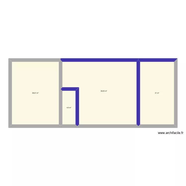 gros_oeuvre. Plan de 4 pièces et 94 m²